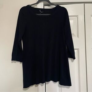 Cable & Gauge Asymmetrical Black Tunic Long Sleeve Size Medium
